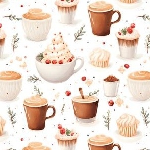 Coffee & Cupcakes on White - small