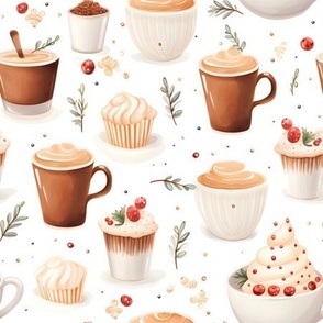 Coffee & Cupcakes on White - medium
