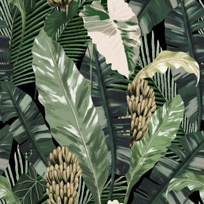 Welcome to the Jungle - Tropical Leaves Black