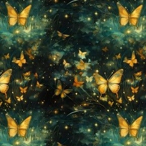 Watercolor Gold Butterflies - small