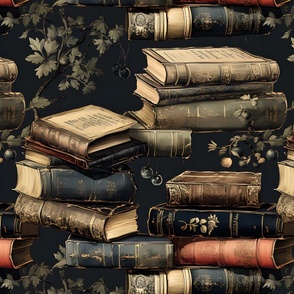 Antique Books on Black - large