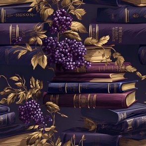 Purple Books & Grapes - medium