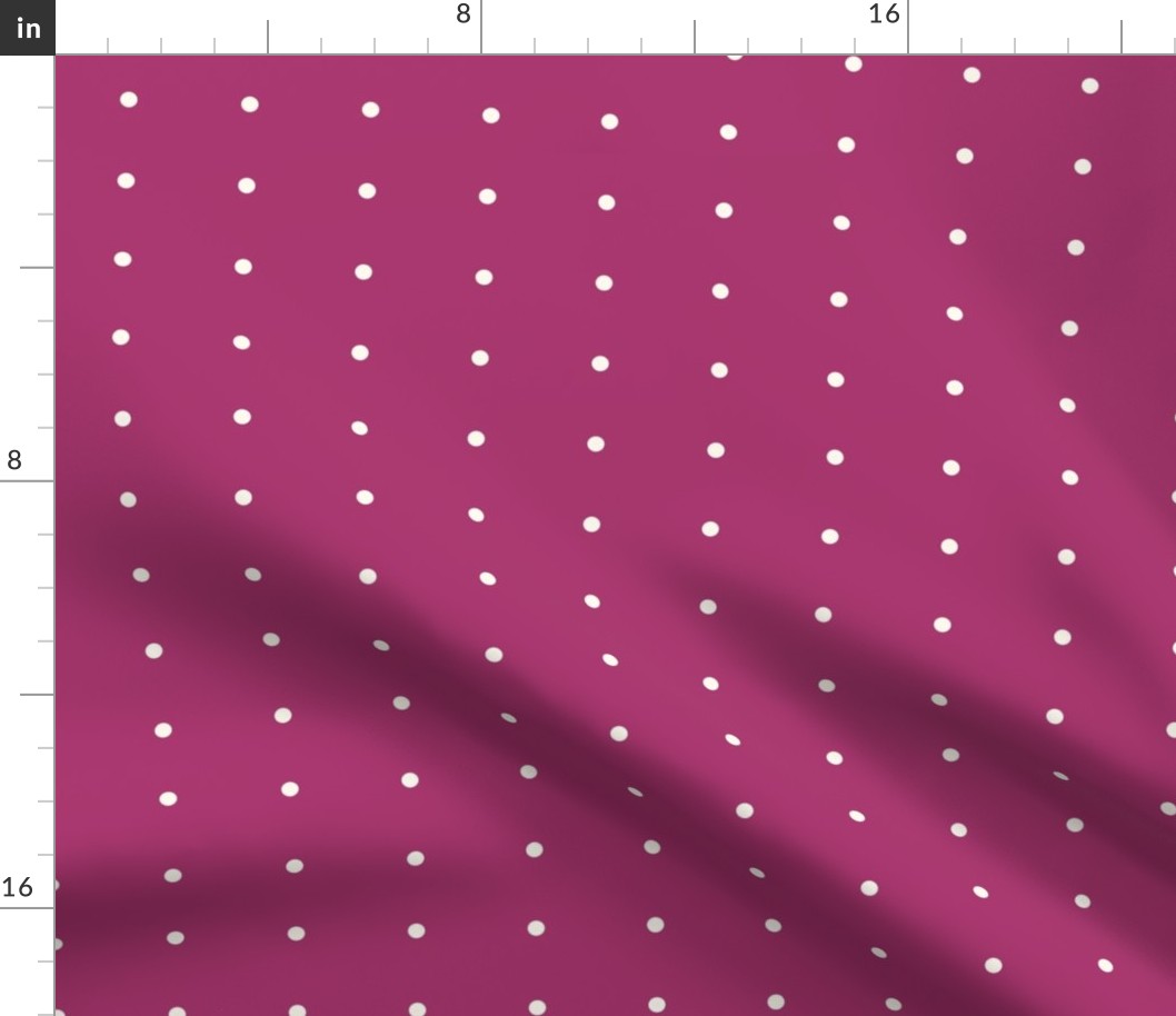 Magenta and Cream Polka Dots 12 inch