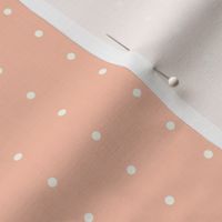 Peach Pink and Cream Polka Dots 6 inch