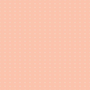 Peach Pink and Cream Polka Dots 6 inch