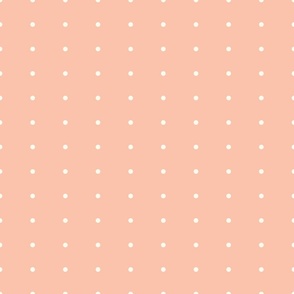 Peach Pink and Cream Polka Dots 12 inch