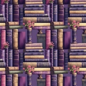 Purple Stacks of Books - small