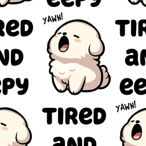 Adorable Sleepy Dog: Tired and Eepy Baby Talk Trend Large