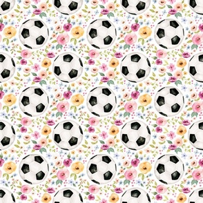 Soccer Ball Floral on White 6 inch