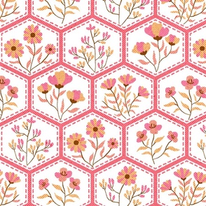 Floral Greetings-Pink-Large Scale