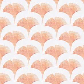 peach fuzz watercolor ginkgo leaf small - pantone color of the year 2024 - watercolor peach botanical wallpaper