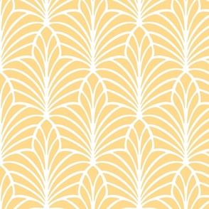 Tropical Yellow Palm Beach Geometric in Pineapple Yellow and White - Medium/Large - Yellow Tropical, Dopamine Decor, Summer