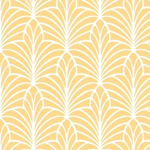 Tropical Yellow Palm Beach Geometric in Pineapple Yellow and White - Medium/Large - Yellow Tropical, Dopamine Decor, Color Confident Summer