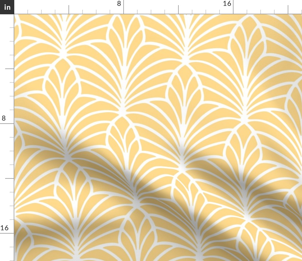Tropical Yellow Palm Beach Geometric in Pineapple Yellow and White - Medium/Large - Yellow Tropical, Dopamine Decor, Color Confident Summer