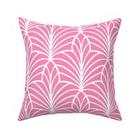 Tropical Pink Palm Beach Geometric in Candy Pink and White - Medium/Large - Pink Tropical, Dream House, Dopamine Decor