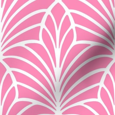 Tropical Pink Palm Beach Geometric in Candy Pink and White - Medium/Large - Pink Tropical, Dream House, Dopamine Decor