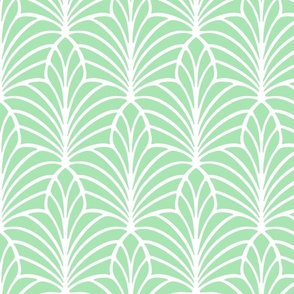 Tropical Green Palm Beach Geometric in Light Green and White - Medium/Large - Green Tropical, Green Geometric, Dopamine Decor