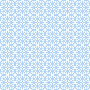 Coastal Blue Geometric with Interlocking Circles in Pastel Azure Blue and White - Medium - Blue Coastal, Blue and White Geometric, Coastal Grandmother