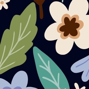 Summer bloom - Dark blue - Large scale