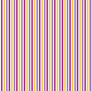 Pretty and Bold Vertical Stripe Lilac, Pink and Yellow Smaller Scale