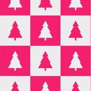 Christmas Tree Checkered - hot pink