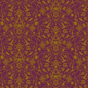 Blackbeard Damask Raspberry