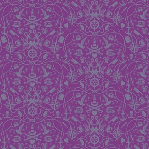 Blackbeard Damask Purple