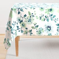 Fresh Spring Floral in Teal and Aqua