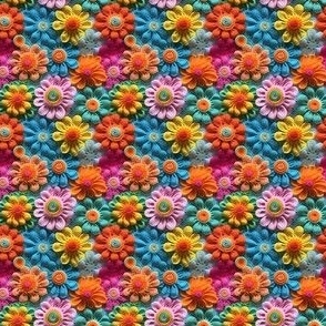 2x2 tiny rescale of granny squares groovy rainbow flowers ID 15334433