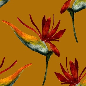 Jumbo Flower /bird of paradise /  watercolour 