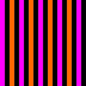 Vegas 1970 1 Inch Stripe Magenta Pink, Orange and Black