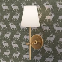 Elk on Linen - Medium - Green and Cream Animal Rustic Cabincore Boys Masculine Men Outdoors Hunting Cabincore Hunters