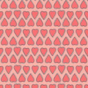 Scalloped Hearts - Small - Peach