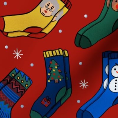Christmas Socks Repeating Pattern