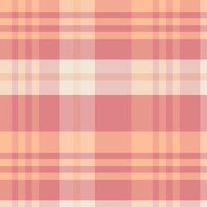 Pristine Peach Fuzz Blossom Plaid