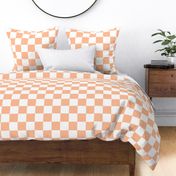 Large Checkerboard Checks in Peach Fuzz Color of the Year 2024 and White 