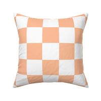 Large Checkerboard Checks in Peach Fuzz Color of the Year 2024 and White 