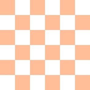 Large Checkerboard Checks in Peach Fuzz Color of the Year 2024 and White 