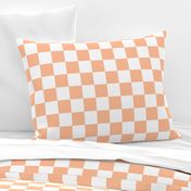 Medium Checkerboard Checks in Peach Fuzz Color of the Year 2024 and White 