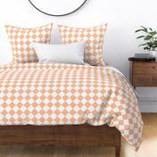 Medium Diagonal Diamond Checks in Peach Fuzz Color of the Year 2024 and White 