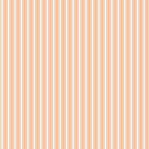 One Inch Mini Mattress Ticking Stripes in White on Peach Fuzz Color of the Year 2024