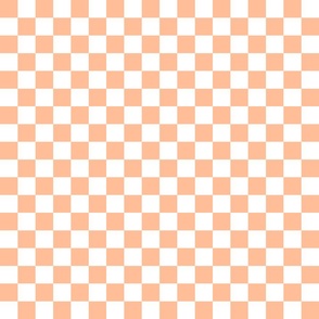 Small Checkerboard Checks in Peach Fuzz Color of the Year 2024 and White 