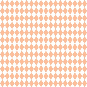 Small Diamond Checks in Peach Fuzz Color of the Year 2024 and White 