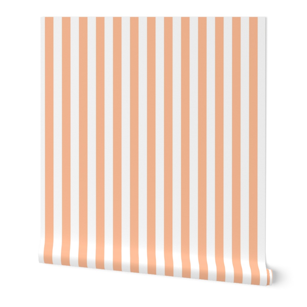 One Inch Stripe in Peach Fuzz Color of the Year 2024 and White 