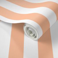 2 Inch Cabana Stripe in Peach Fuzz Color of the Year 2024 and White 