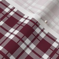 Smaller Scale Team Spirit Football Plaid in Texas A_M Maroon and White