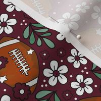 Medium Scale Team Spirit Football Floral in Texas A_M Maroon and White