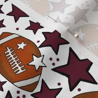 Medium Scale Team Spirit Footballs and Stars in Texas A_M Maroon and White