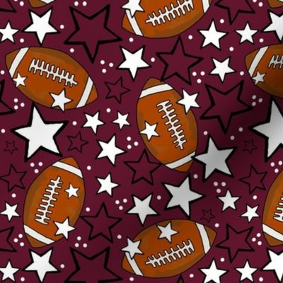 Medium Scale Team Spirit Footballs and Stars in Texas A_M Maroon and White (2)