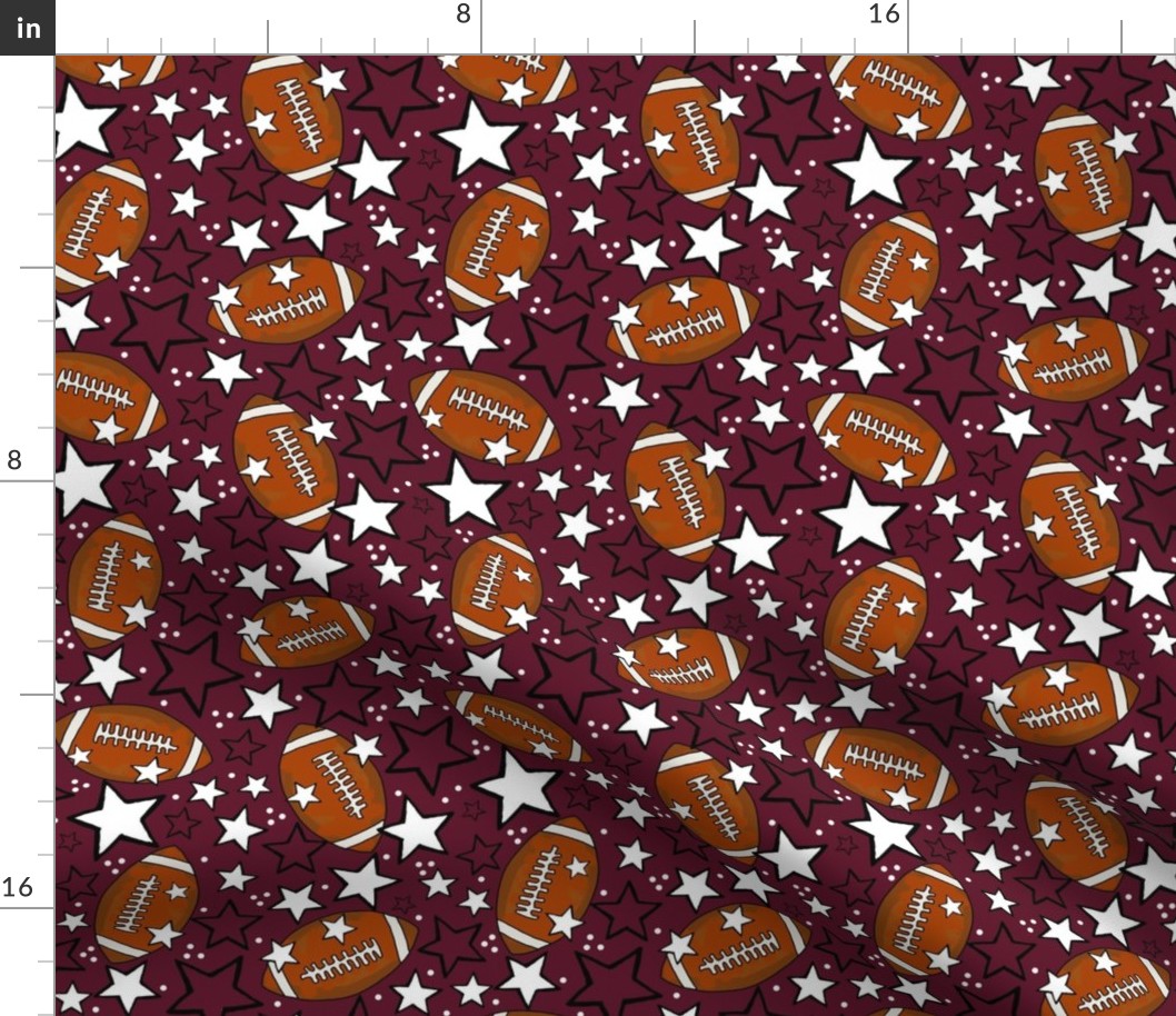Medium Scale Team Spirit Footballs and Stars in Texas A_M Maroon and White (2)